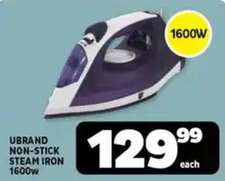 Usave Ubrand non-stick steam iron 1600w offer
