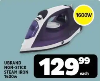 Usave Ubrand non-stick steam iron 1600w offer