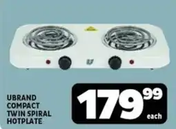 Usave Ubrand compact twin spiral hotplate offer