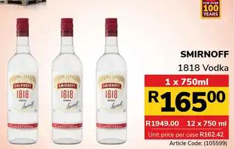 Smirnoff 1818 Vodka
