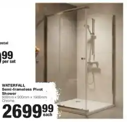Build It Waterfall Semi-frameless Pivot Shower offer