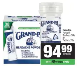 Spar Grandpa Powder Sachets 38s or Tablets 76s offer