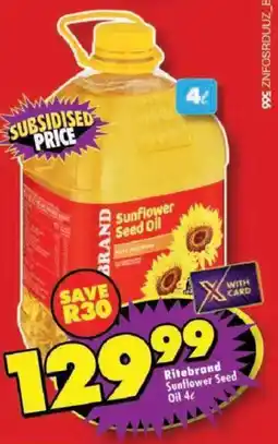 Shoprite Ritebrand Sunflower Seed Oil offer