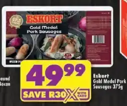 Shoprite Eskort Gold Medal Pork Sausages offer