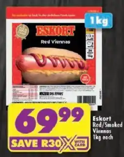 Shoprite Eskort Red/ Smoked Viennas offer