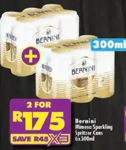 Shoprite Bernini Mimosa Sparkling Spritzer Cans offer