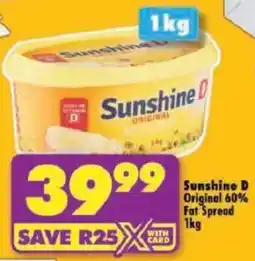 Shoprite Sunshine D Original 60% Fat Spread offer