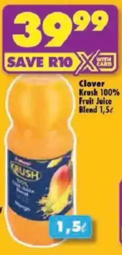 Shoprite Clover Krush 100% Fruit Juice Blend offer