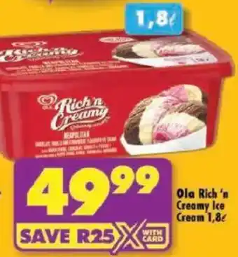 Shoprite Ola Rich'n Creamy Ice Cream offer