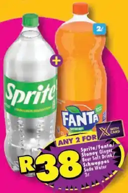 Shoprite Sprite/ Fanta/ Stoney Ginger Beer Soft Drink/ Schweppes Soda Water offer