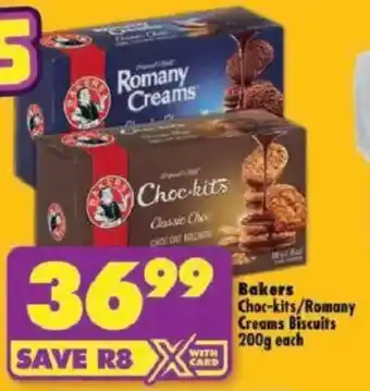 Shoprite Bakers Choc-kits/ Romany Creams Biscuits offer