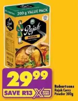 Shoprite Robertsons Rajah Curry Powder 200gRobertsons Rajah Curry Powder offer