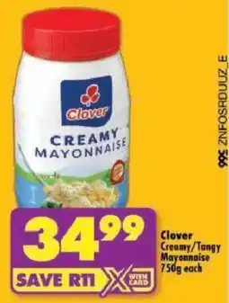 Shoprite Clover Creamy/ Tangy Mayonnaise offer