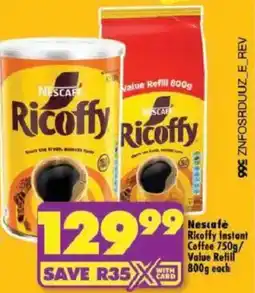 Shoprite Nescafe Ricoffy Instant Coffee/ Value Refill offer