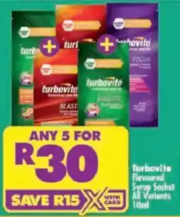 Shoprite Turbovite Flavoured Syrup Sachet All Variants offer