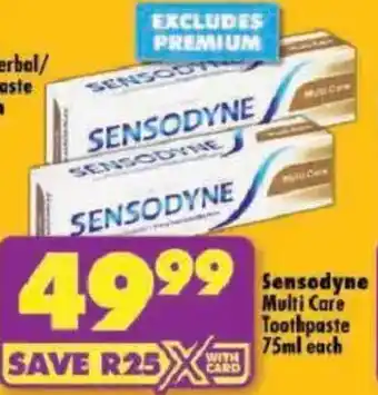 Shoprite Sensodyne Multi Care Toothpaste offer