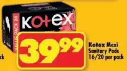 Shoprite Kotex Maxi Sanitary Pads offer