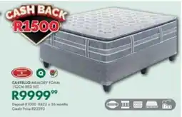 Beares Castello memory foam 152cm bed set offer