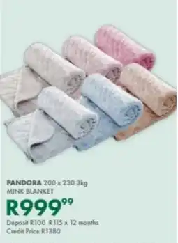 Beares Pandora mink blanket offer