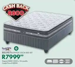 Beares Slumberland ballito pillowtop 152cm bed set offer