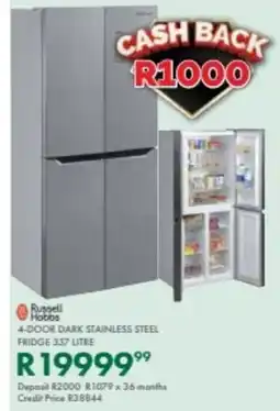 Beares Russell hobbs 4-door dark stainless steel fridge offer