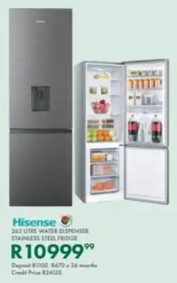 Beares Hisense water dispenser stainless steel fridge offer