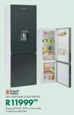 Beares Russell hobbs dark glass fridge offer
