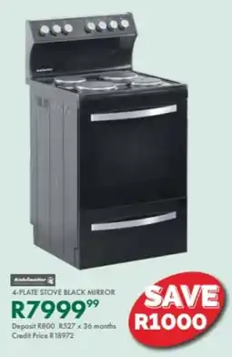 Beares Kelvinator 4-plate stove black mirror offer