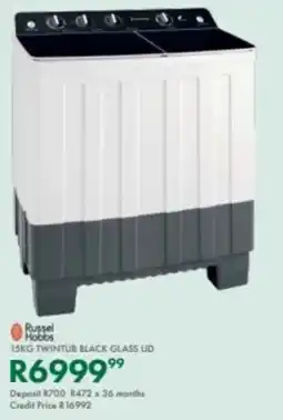 Beares Russel hobbs twintub black glass lid offer