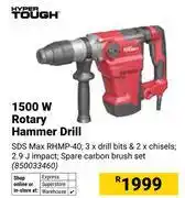 Builders Warehouse Hyper Tough 1500W Rotary Hammer Drill 850033460 offer