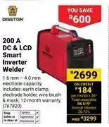 Builders Warehouse Disston 200A DC & LCD Smart Inverter Welder 767820 offer