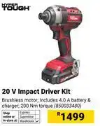 Builders Warehouse Hyper Tough 20V Impact driver Kit 850033480 offer