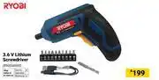 Builders Warehouse Ryobi 3.6V Lithium Screwdriver 850034345 offer