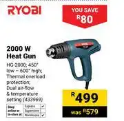 Builders Warehouse Ryobi 2000W Heat Gun HG-2000 offer