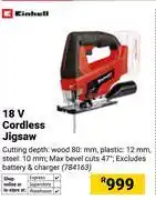 Builders Warehouse Einhell 18V Cordless Jigsaw 784163 offer