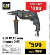 Builders Warehouse CAT 750W 13mm Impact Drill 767920 offer