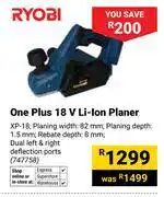 Builders Warehouse Ryobi One Plus 18V Li-Ion Planer XP-18 747758 offer