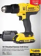 Builders Warehouse Dewalt 18V Brushed Hammer Drill Driver 850019452 offer