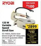 Builders Warehouse Ryobi 120W Variable Speed Scroll Saw SC-1600VL 4682 offer