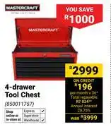 Builders Warehouse Mastercraft 4-Drawer Tool Chest 850011757 offer