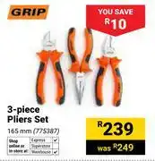 Builders Warehouse Grip 3-Piece Pliers Set 165mm 775387 offer