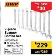 Builders Warehouse Grip 9-Piece Spanner Combo Set 850007568 offer