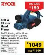 Builders Warehouse Ryobi 850W 82mm Hand Planer PL-850 742139 offer