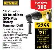 Builders Warehouse Dewalt 18V Li-Ion XR Brushless SDS Plus Rotary Hammer Drill 669380 offer