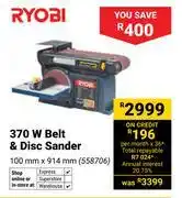Builders Warehouse Ryobi 370W Belt & Disc Sander 558706 offer