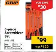 Builders Warehouse Grip 6-Piece Screwdriver Set 601101 offer