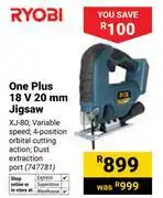 Builders Warehouse Ryobi One Plus 18V 20mm Jigsaw XJ-80 747781 offer