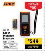 Builders Warehouse Grip 40m Laser Distance Measure 747906 offer