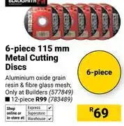 Builders Warehouse Black Smith 12 Piece 115mm Metal Cutting Discs 783489 offer