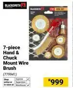 Builders Warehouse Blacksmith 7 Piece Hand & Chuck Mount Wire Brush 779941 offer